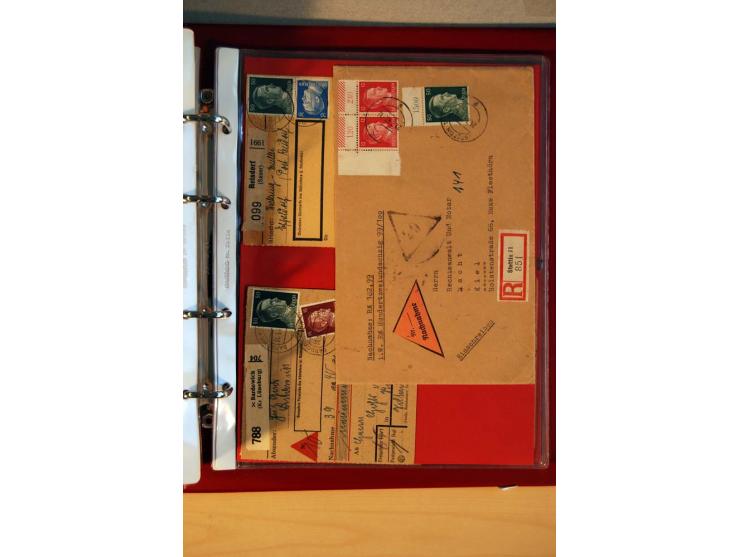 1941/45, Hitler-Freimarkenausgabe, umfangreiche Sammlung mit einigen hundert Briefen und Karten, Schwerpunkt bei den Einzel- 