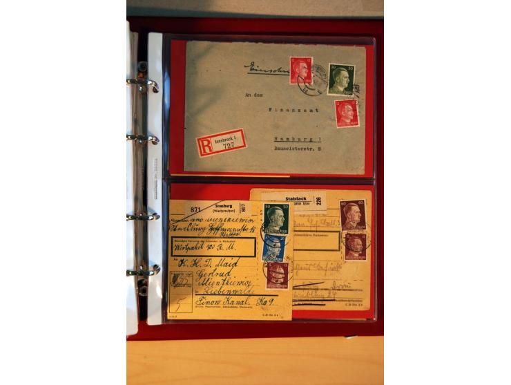 1941/45, Hitler-Freimarkenausgabe, umfangreiche Sammlung mit einigen hundert Briefen und Karten, Schwerpunkt bei den Einzel- 