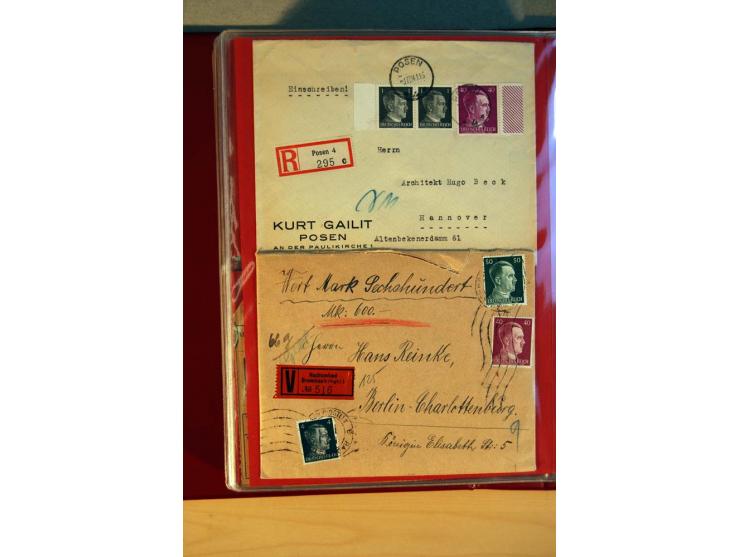 1941/45, Hitler-Freimarkenausgabe, umfangreiche Sammlung mit einigen hundert Briefen und Karten, Schwerpunkt bei den Einzel- 