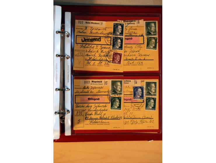 1941/45, Hitler-Freimarkenausgabe, umfangreiche Sammlung mit einigen hundert Briefen und Karten, Schwerpunkt bei den Einzel- 