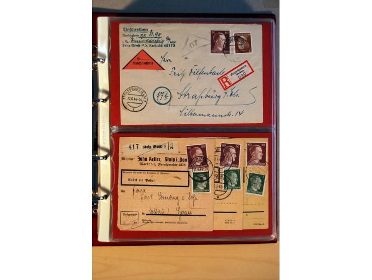 1941/45, Hitler-Freimarkenausgabe, umfangreiche Sammlung mit einigen hundert Briefen und Karten, Schwerpunkt bei den Einzel- 