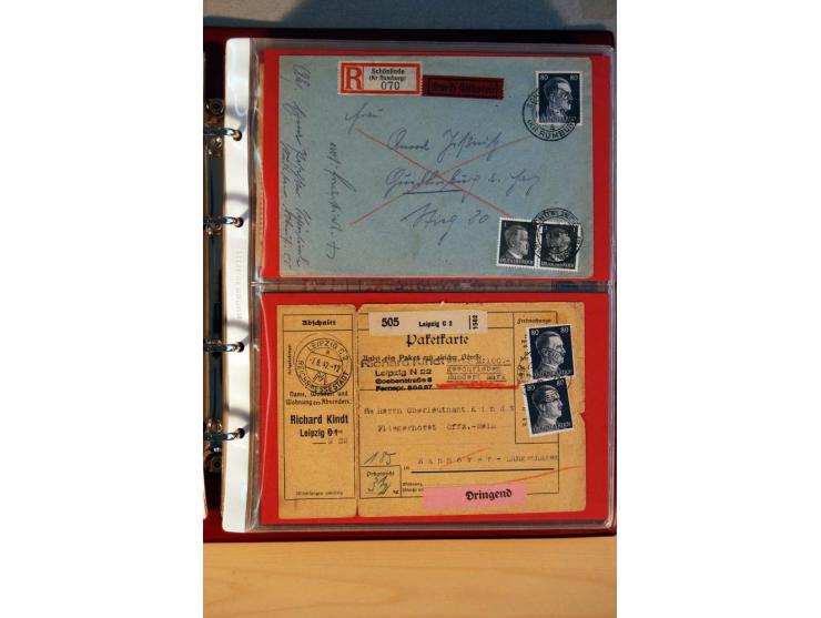 1941/45, Hitler-Freimarkenausgabe, umfangreiche Sammlung mit einigen hundert Briefen und Karten, Schwerpunkt bei den Einzel- 