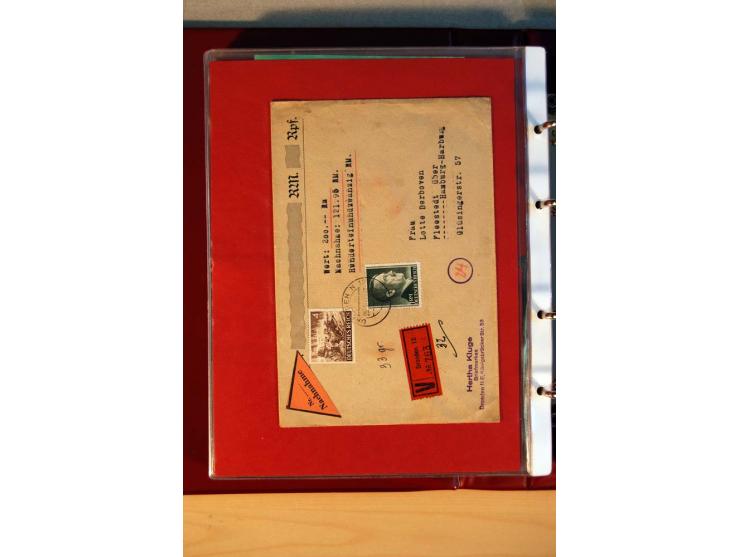 1941/45, Hitler-Freimarkenausgabe, umfangreiche Sammlung mit einigen hundert Briefen und Karten, Schwerpunkt bei den Einzel- 