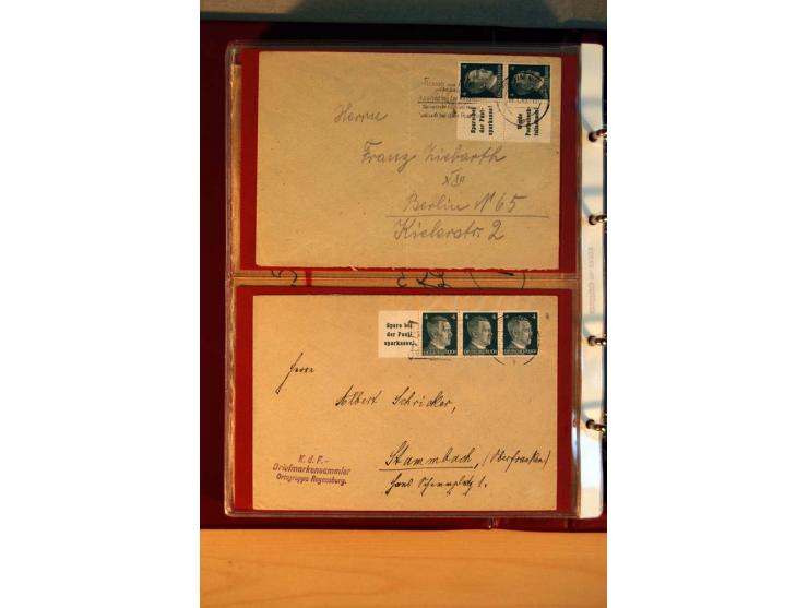 1941/45, Hitler-Freimarkenausgabe, umfangreiche Sammlung mit einigen hundert Briefen und Karten, Schwerpunkt bei den Einzel- 