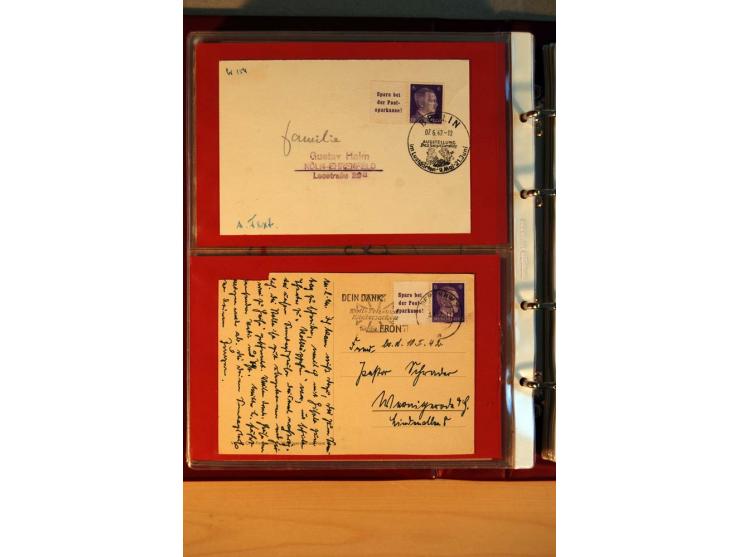 1941/45, Hitler-Freimarkenausgabe, umfangreiche Sammlung mit einigen hundert Briefen und Karten, Schwerpunkt bei den Einzel- 