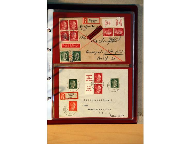1941/45, Hitler-Freimarkenausgabe, umfangreiche Sammlung mit einigen hundert Briefen und Karten, Schwerpunkt bei den Einzel- 