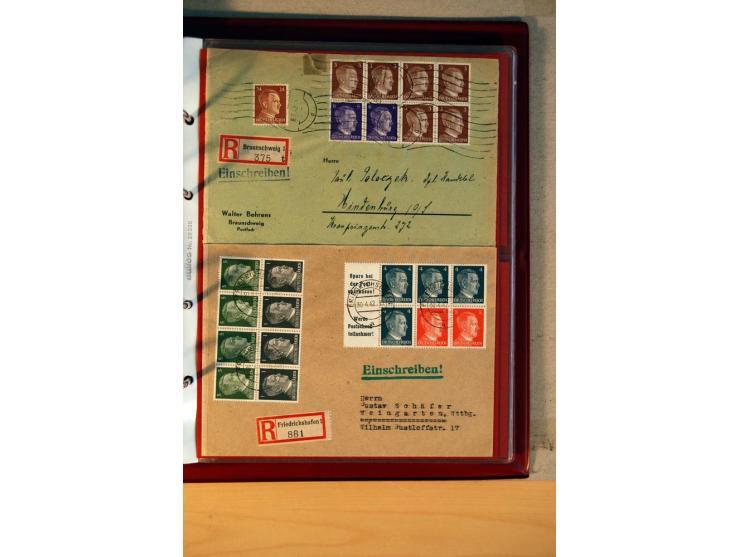1941/45, Hitler-Freimarkenausgabe, umfangreiche Sammlung mit einigen hundert Briefen und Karten, Schwerpunkt bei den Einzel- 