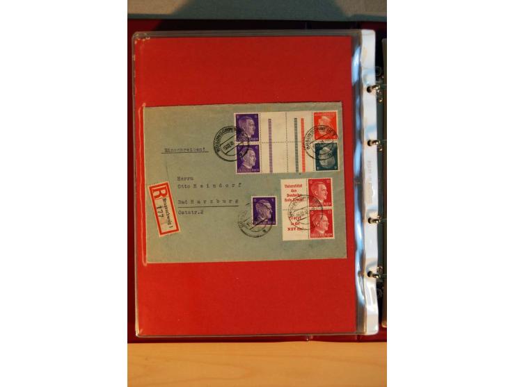 1941/45, Hitler-Freimarkenausgabe, umfangreiche Sammlung mit einigen hundert Briefen und Karten, Schwerpunkt bei den Einzel- 