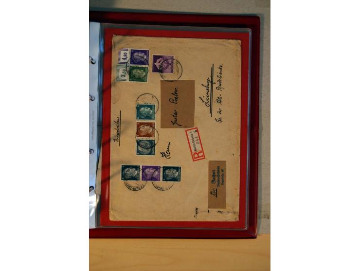 1941/45, Hitler-Freimarkenausgabe, umfangreiche Sammlung mit einigen hundert Briefen und Karten, Schwerpunkt bei den Einzel- 