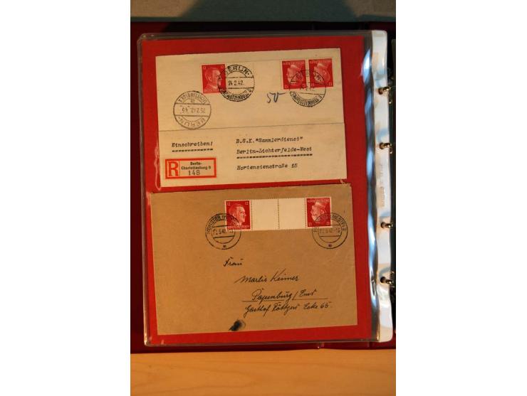 1941/45, Hitler-Freimarkenausgabe, umfangreiche Sammlung mit einigen hundert Briefen und Karten, Schwerpunkt bei den Einzel- 