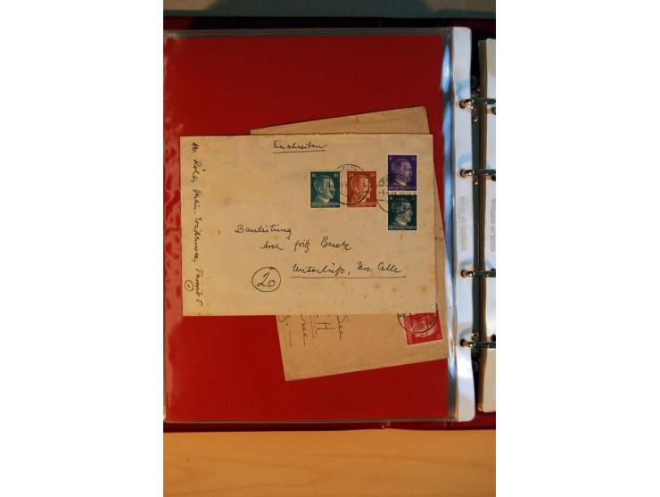 1941/45, Hitler-Freimarkenausgabe, umfangreiche Sammlung mit einigen hundert Briefen und Karten, Schwerpunkt bei den Einzel- 