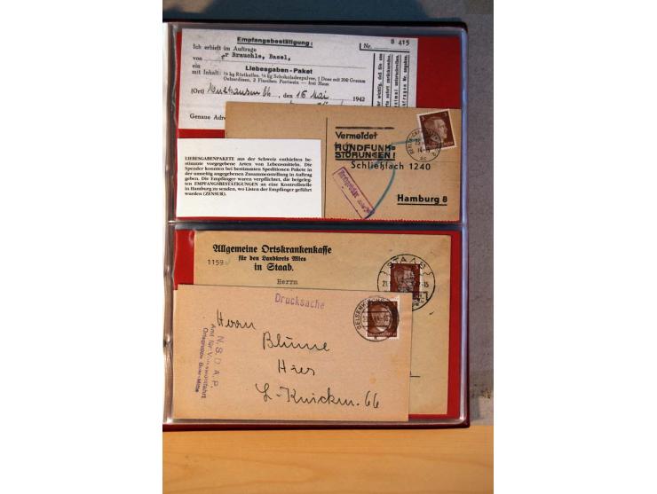 1941/45, Hitler-Freimarkenausgabe, umfangreiche Sammlung mit einigen hundert Briefen und Karten, Schwerpunkt bei den Einzel- 