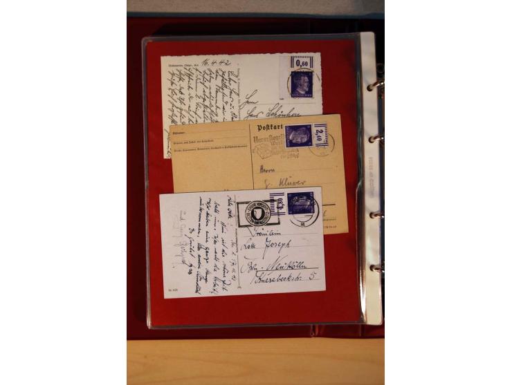 1941/45, Hitler-Freimarkenausgabe, umfangreiche Sammlung mit einigen hundert Briefen und Karten, Schwerpunkt bei den Einzel- 