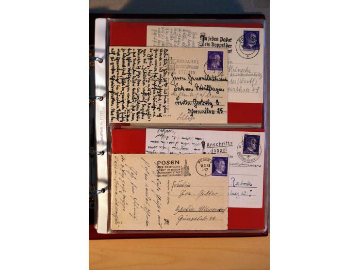 1941/45, Hitler-Freimarkenausgabe, umfangreiche Sammlung mit einigen hundert Briefen und Karten, Schwerpunkt bei den Einzel- 
