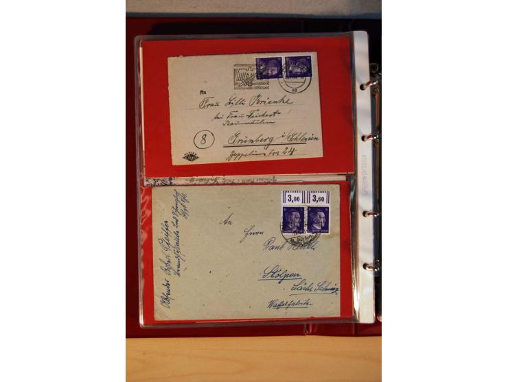 1941/45, Hitler-Freimarkenausgabe, umfangreiche Sammlung mit einigen hundert Briefen und Karten, Schwerpunkt bei den Einzel- 