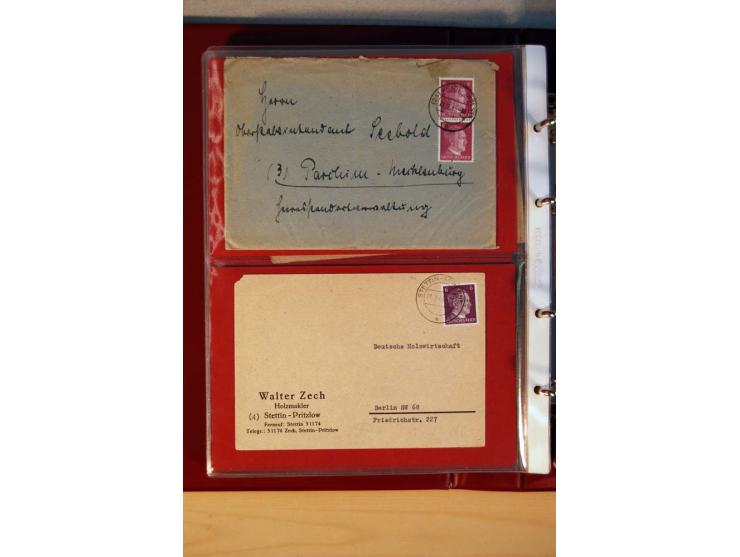 1941/45, Hitler-Freimarkenausgabe, umfangreiche Sammlung mit einigen hundert Briefen und Karten, Schwerpunkt bei den Einzel- 