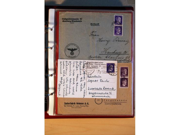 1941/45, Hitler-Freimarkenausgabe, umfangreiche Sammlung mit einigen hundert Briefen und Karten, Schwerpunkt bei den Einzel- 