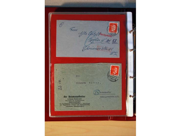 1941/45, Hitler-Freimarkenausgabe, umfangreiche Sammlung mit einigen hundert Briefen und Karten, Schwerpunkt bei den Einzel- 