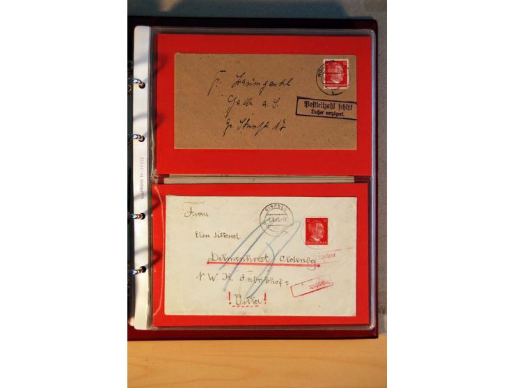 1941/45, Hitler-Freimarkenausgabe, umfangreiche Sammlung mit einigen hundert Briefen und Karten, Schwerpunkt bei den Einzel- 