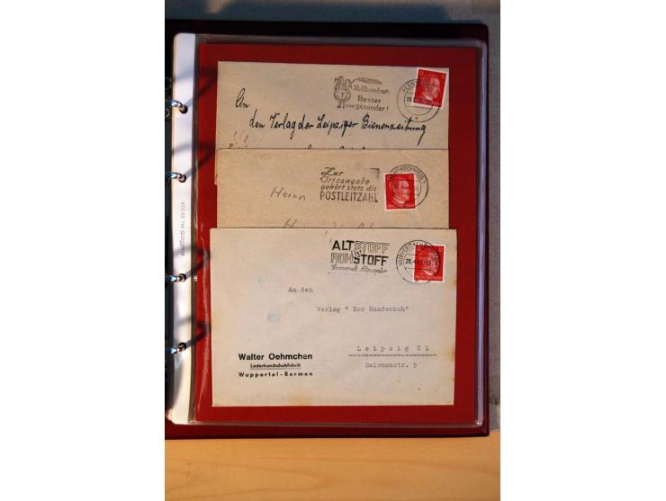 1941/45, Hitler-Freimarkenausgabe, umfangreiche Sammlung mit einigen hundert Briefen und Karten, Schwerpunkt bei den Einzel- 