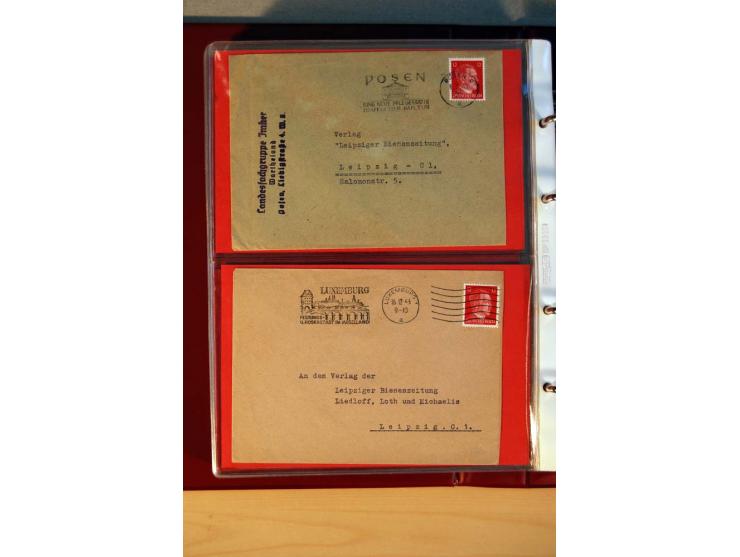 1941/45, Hitler-Freimarkenausgabe, umfangreiche Sammlung mit einigen hundert Briefen und Karten, Schwerpunkt bei den Einzel- 