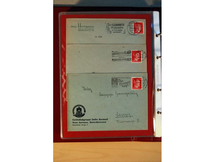 1941/45, Hitler-Freimarkenausgabe, umfangreiche Sammlung mit einigen hundert Briefen und Karten, Schwerpunkt bei den Einzel- 