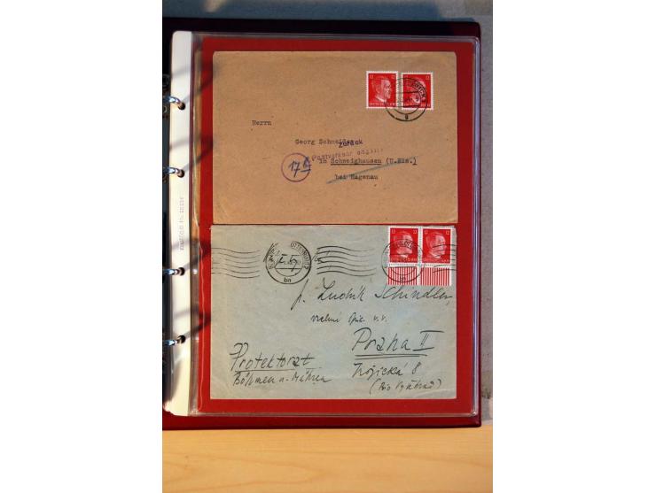 1941/45, Hitler-Freimarkenausgabe, umfangreiche Sammlung mit einigen hundert Briefen und Karten, Schwerpunkt bei den Einzel- 