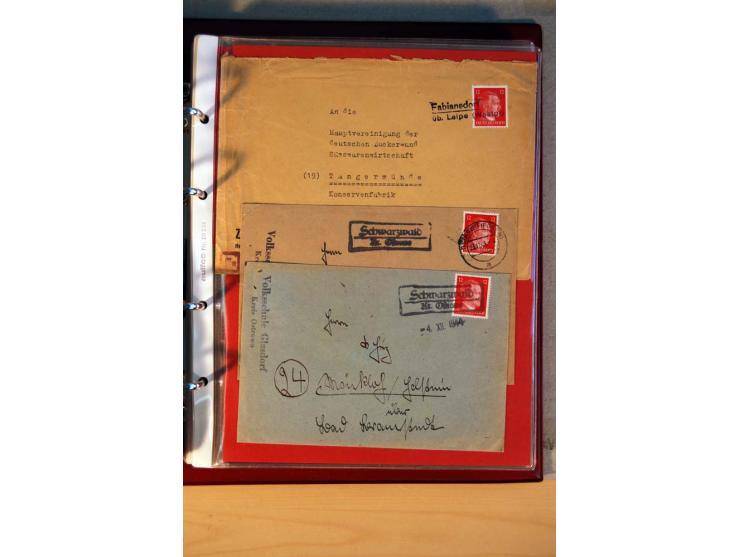 1941/45, Hitler-Freimarkenausgabe, umfangreiche Sammlung mit einigen hundert Briefen und Karten, Schwerpunkt bei den Einzel- 