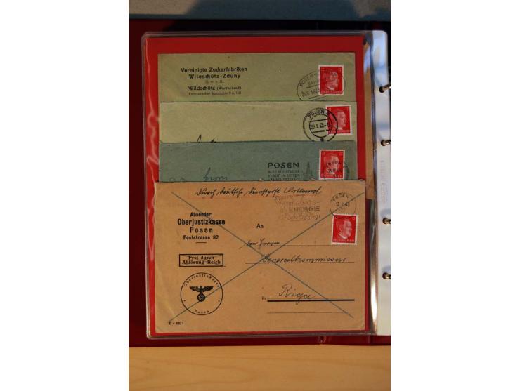 1941/45, Hitler-Freimarkenausgabe, umfangreiche Sammlung mit einigen hundert Briefen und Karten, Schwerpunkt bei den Einzel- 