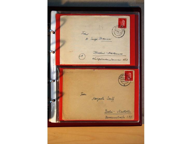 1941/45, Hitler-Freimarkenausgabe, umfangreiche Sammlung mit einigen hundert Briefen und Karten, Schwerpunkt bei den Einzel- 