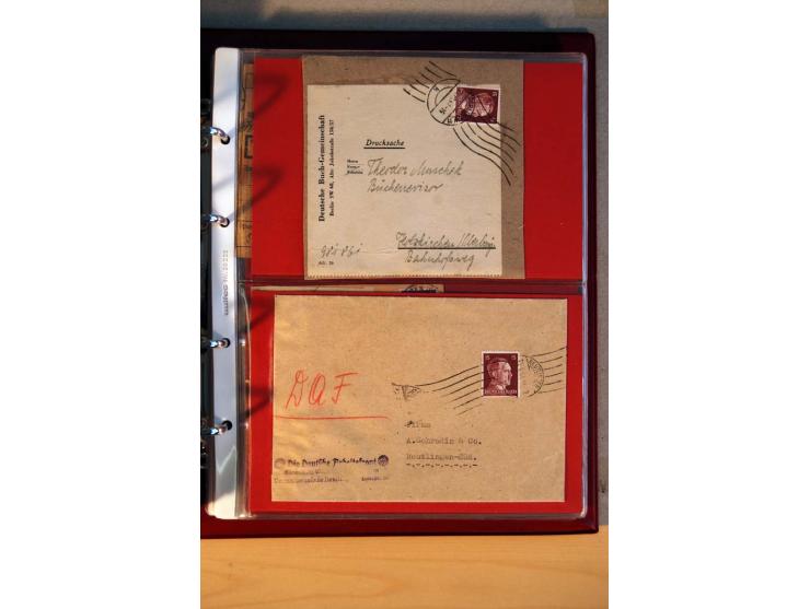 1941/45, Hitler-Freimarkenausgabe, umfangreiche Sammlung mit einigen hundert Briefen und Karten, Schwerpunkt bei den Einzel- 