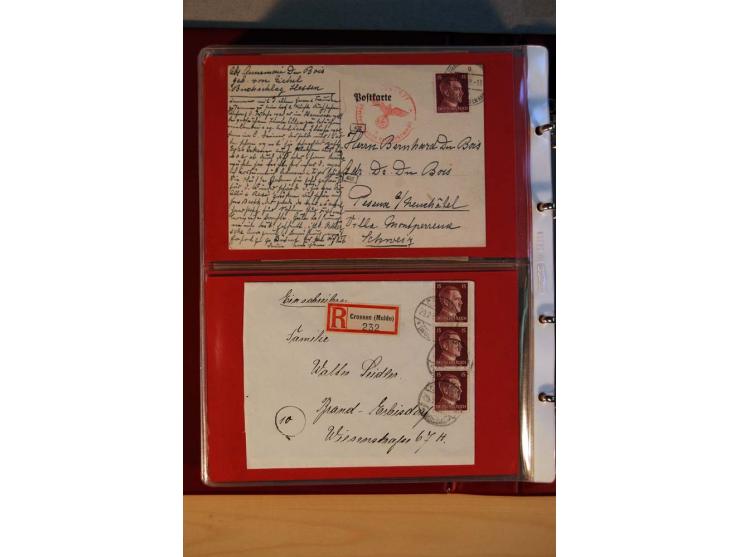 1941/45, Hitler-Freimarkenausgabe, umfangreiche Sammlung mit einigen hundert Briefen und Karten, Schwerpunkt bei den Einzel- 