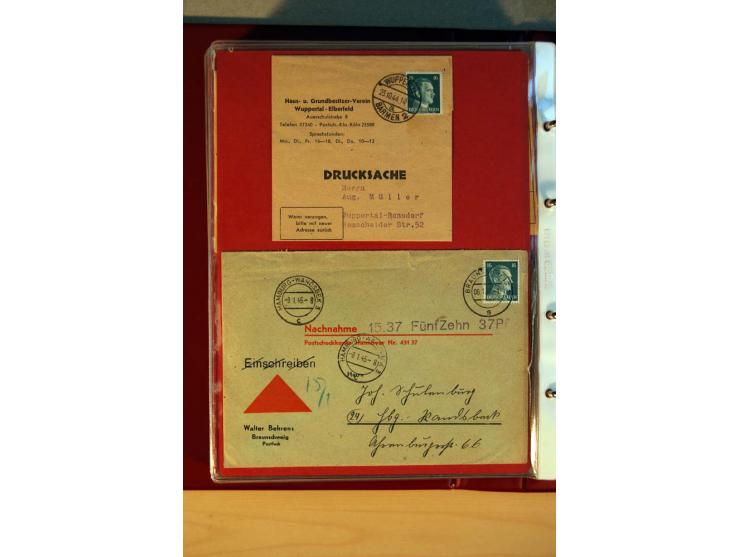 1941/45, Hitler-Freimarkenausgabe, umfangreiche Sammlung mit einigen hundert Briefen und Karten, Schwerpunkt bei den Einzel- 