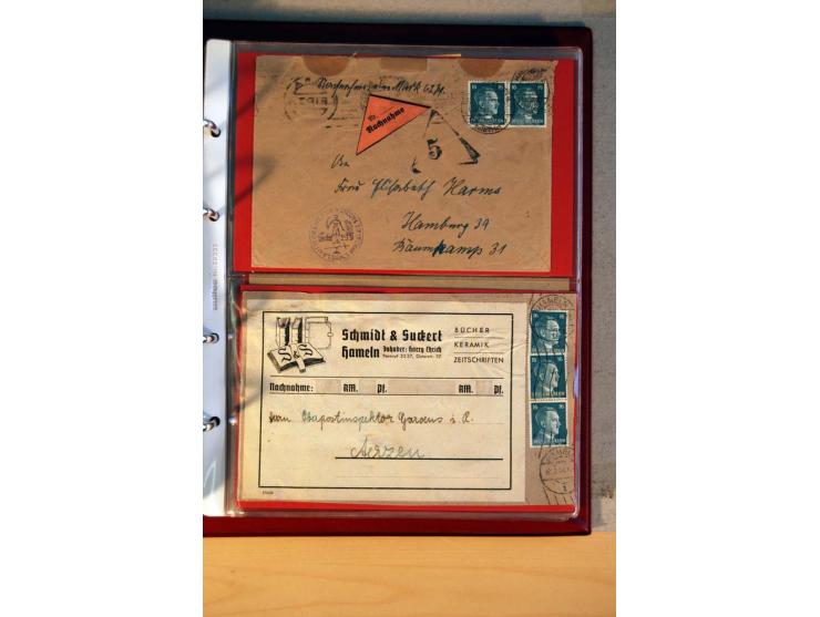 1941/45, Hitler-Freimarkenausgabe, umfangreiche Sammlung mit einigen hundert Briefen und Karten, Schwerpunkt bei den Einzel- 