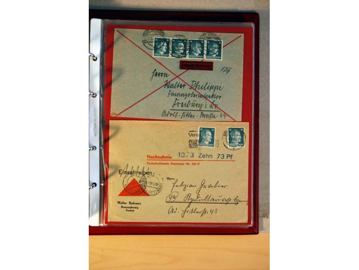 1941/45, Hitler-Freimarkenausgabe, umfangreiche Sammlung mit einigen hundert Briefen und Karten, Schwerpunkt bei den Einzel- 