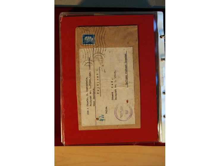 1941/45, Hitler-Freimarkenausgabe, umfangreiche Sammlung mit einigen hundert Briefen und Karten, Schwerpunkt bei den Einzel- 