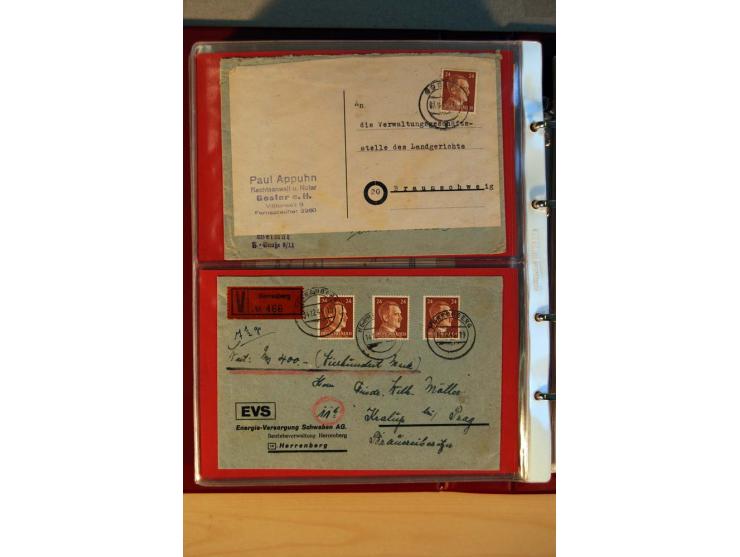 1941/45, Hitler-Freimarkenausgabe, umfangreiche Sammlung mit einigen hundert Briefen und Karten, Schwerpunkt bei den Einzel- 