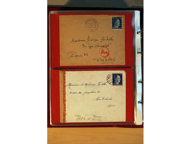 1941/45, Hitler-Freimarkenausgabe, umfangreiche Sammlung mit einigen hundert Briefen und Karten, Schwerpunkt bei den Einzel- 