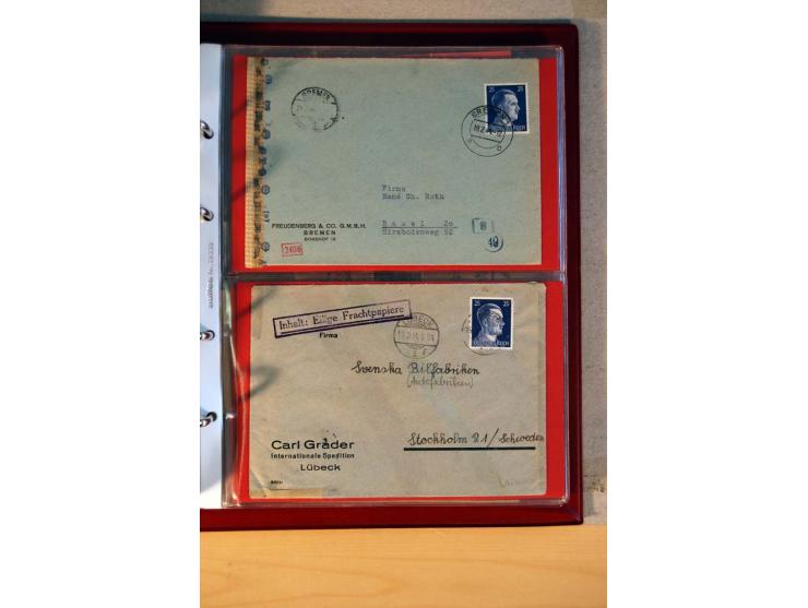 1941/45, Hitler-Freimarkenausgabe, umfangreiche Sammlung mit einigen hundert Briefen und Karten, Schwerpunkt bei den Einzel- 