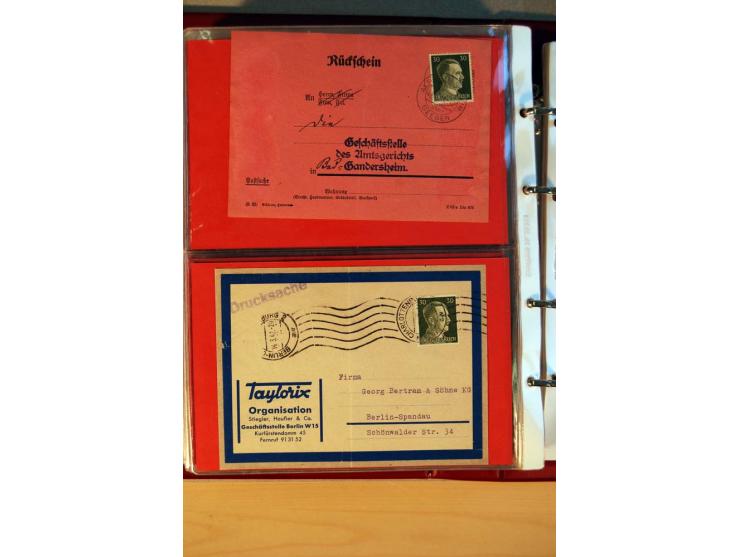 1941/45, Hitler-Freimarkenausgabe, umfangreiche Sammlung mit einigen hundert Briefen und Karten, Schwerpunkt bei den Einzel- 