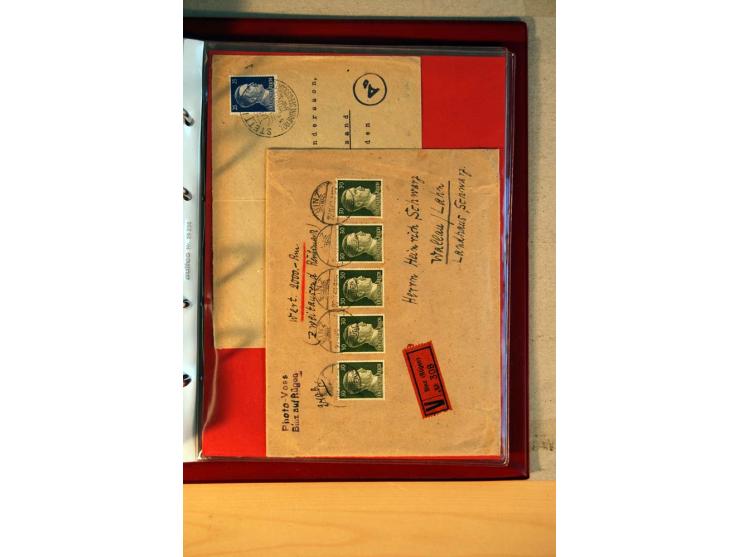 1941/45, Hitler-Freimarkenausgabe, umfangreiche Sammlung mit einigen hundert Briefen und Karten, Schwerpunkt bei den Einzel- 