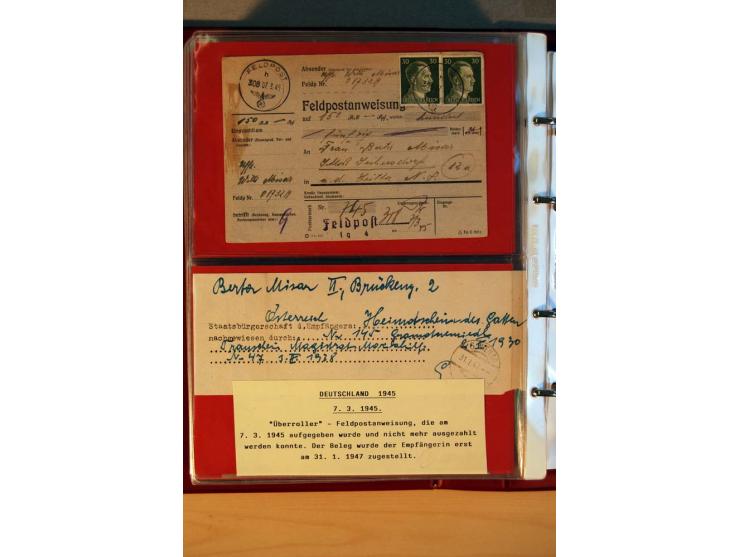 1941/45, Hitler-Freimarkenausgabe, umfangreiche Sammlung mit einigen hundert Briefen und Karten, Schwerpunkt bei den Einzel- 