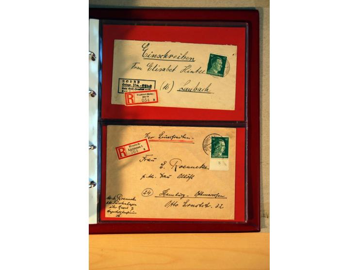1941/45, Hitler-Freimarkenausgabe, umfangreiche Sammlung mit einigen hundert Briefen und Karten, Schwerpunkt bei den Einzel- 