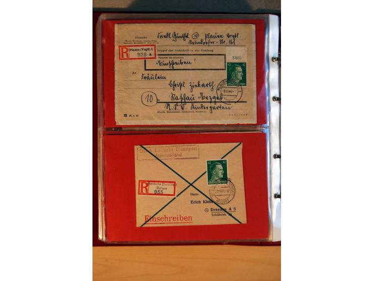 1941/45, Hitler-Freimarkenausgabe, umfangreiche Sammlung mit einigen hundert Briefen und Karten, Schwerpunkt bei den Einzel- 