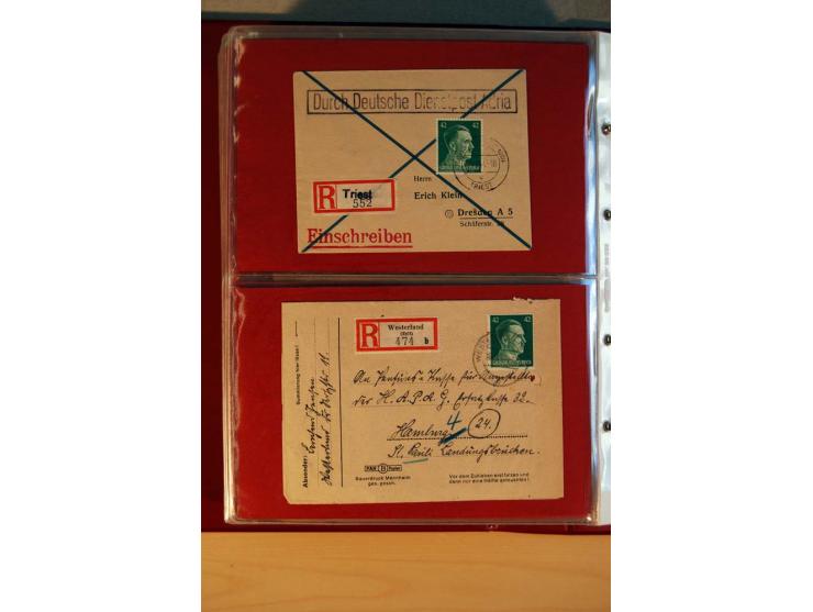1941/45, Hitler-Freimarkenausgabe, umfangreiche Sammlung mit einigen hundert Briefen und Karten, Schwerpunkt bei den Einzel- 