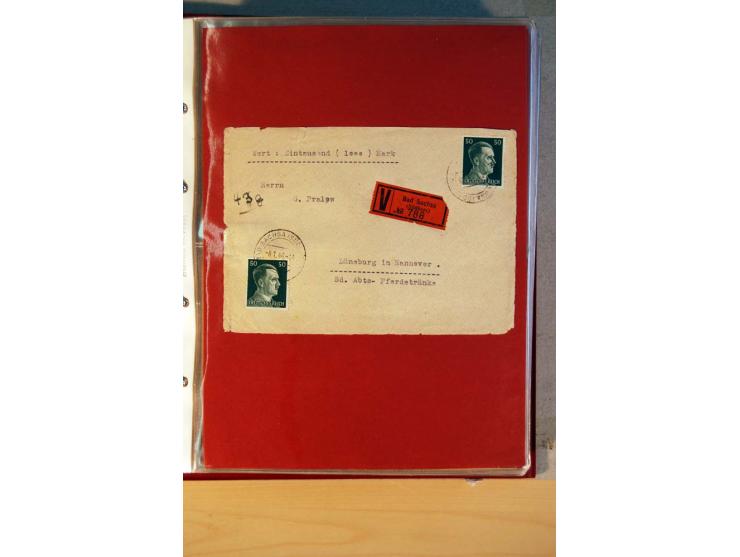 1941/45, Hitler-Freimarkenausgabe, umfangreiche Sammlung mit einigen hundert Briefen und Karten, Schwerpunkt bei den Einzel- 