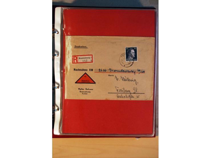 1941/45, Hitler-Freimarkenausgabe, umfangreiche Sammlung mit einigen hundert Briefen und Karten, Schwerpunkt bei den Einzel- 