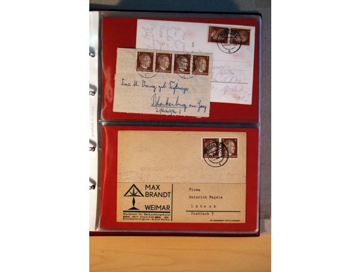 1941/45, Hitler-Freimarkenausgabe, umfangreiche Sammlung mit einigen hundert Briefen und Karten, Schwerpunkt bei den Einzel- 