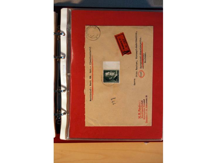1941/45, Hitler-Freimarkenausgabe, umfangreiche Sammlung mit einigen hundert Briefen und Karten, Schwerpunkt bei den Einzel- 