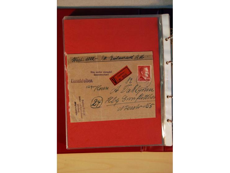 1941/45, Hitler-Freimarkenausgabe, umfangreiche Sammlung mit einigen hundert Briefen und Karten, Schwerpunkt bei den Einzel- 